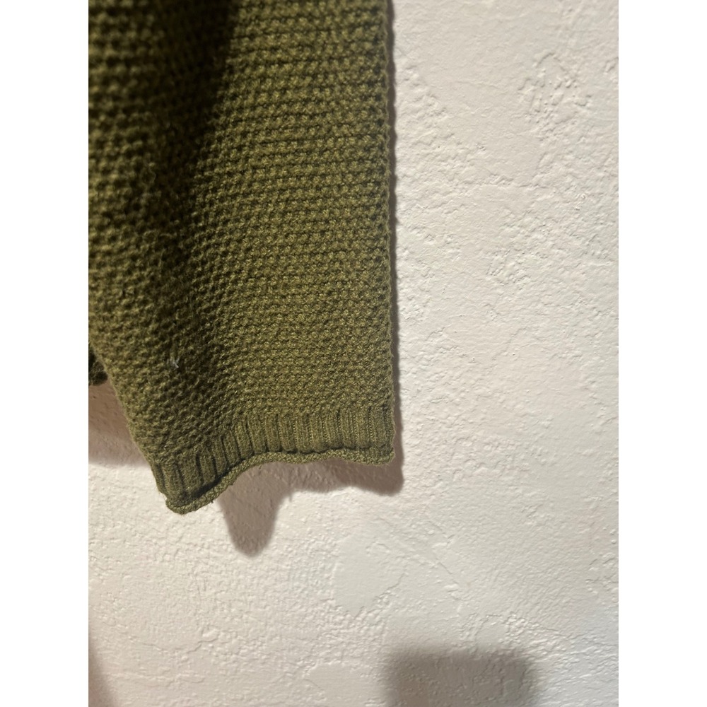 Madewell Womens 2X Olive Green Textured Waffle Knit Crewneck Sweater Pullover - Picture 5 of 6